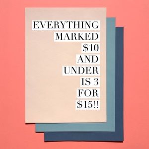 SALE! SALE! SALE! 3 items for $15